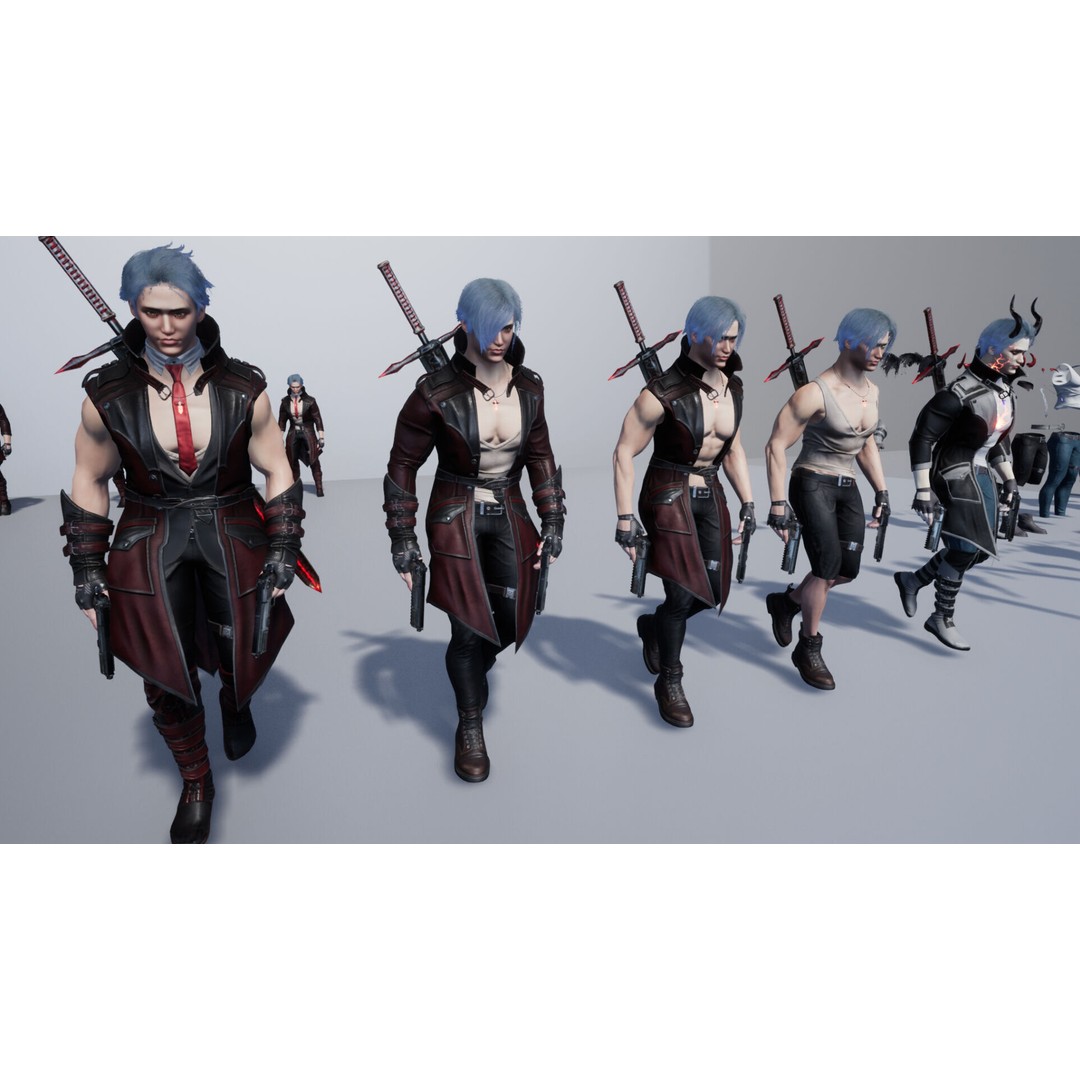 Half Blood Characters 3D Model – Low Poly Rigged Fantasy Asset, FBX - View 53