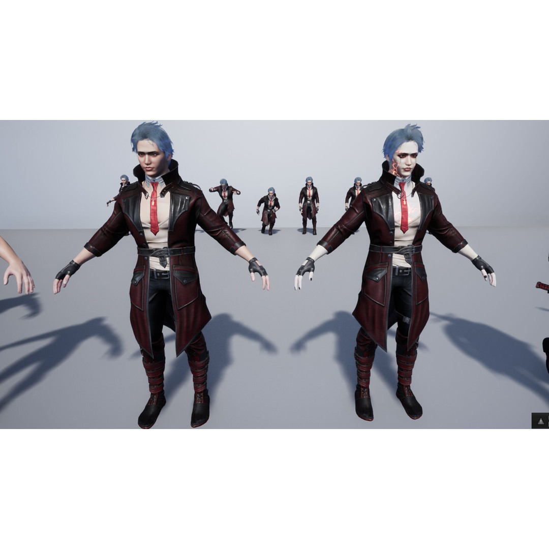 Half Blood Characters 3D Model – Low Poly Rigged Fantasy Asset, FBX - View 55