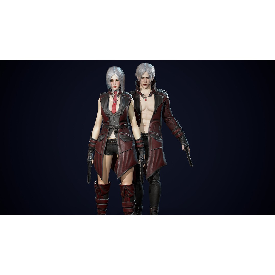 Half Blood Characters 3D Model – Low Poly Rigged Fantasy Asset, FBX - View 6