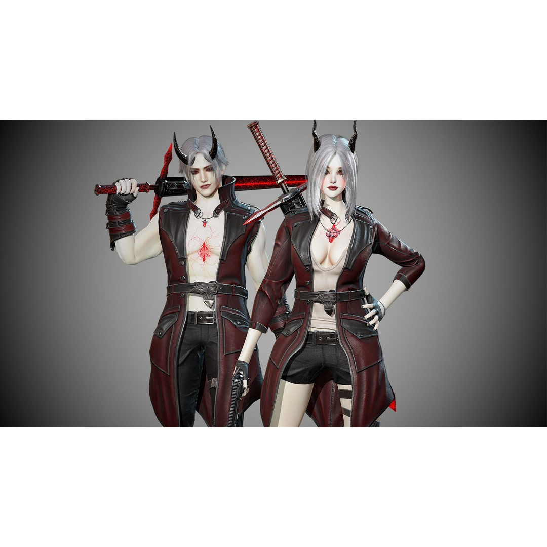 Half Blood Characters 3D Model – Low Poly Rigged Fantasy Asset, FBX - View 7