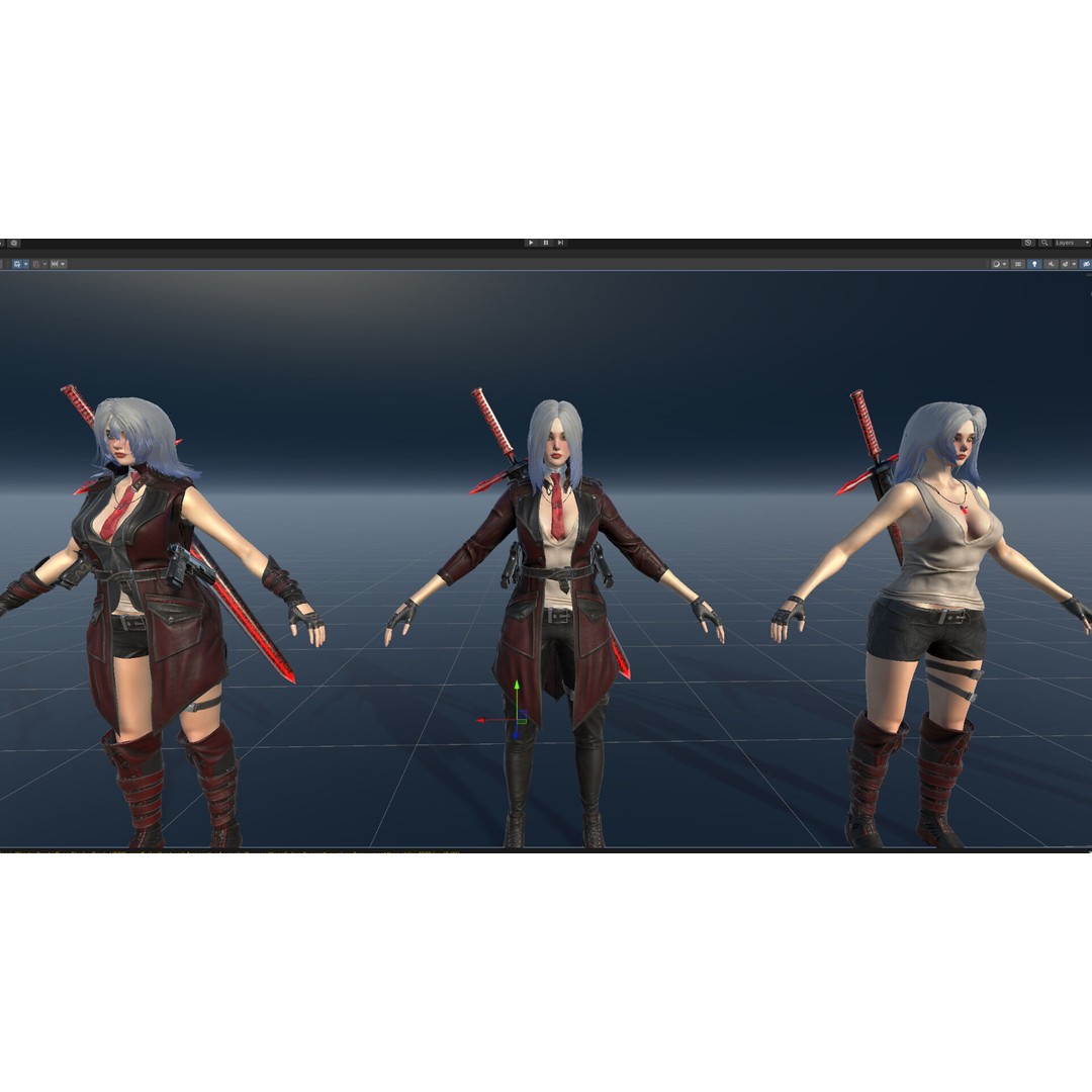 Half Blood Characters 3D Model – Low Poly Rigged Fantasy Asset, FBX - View 70