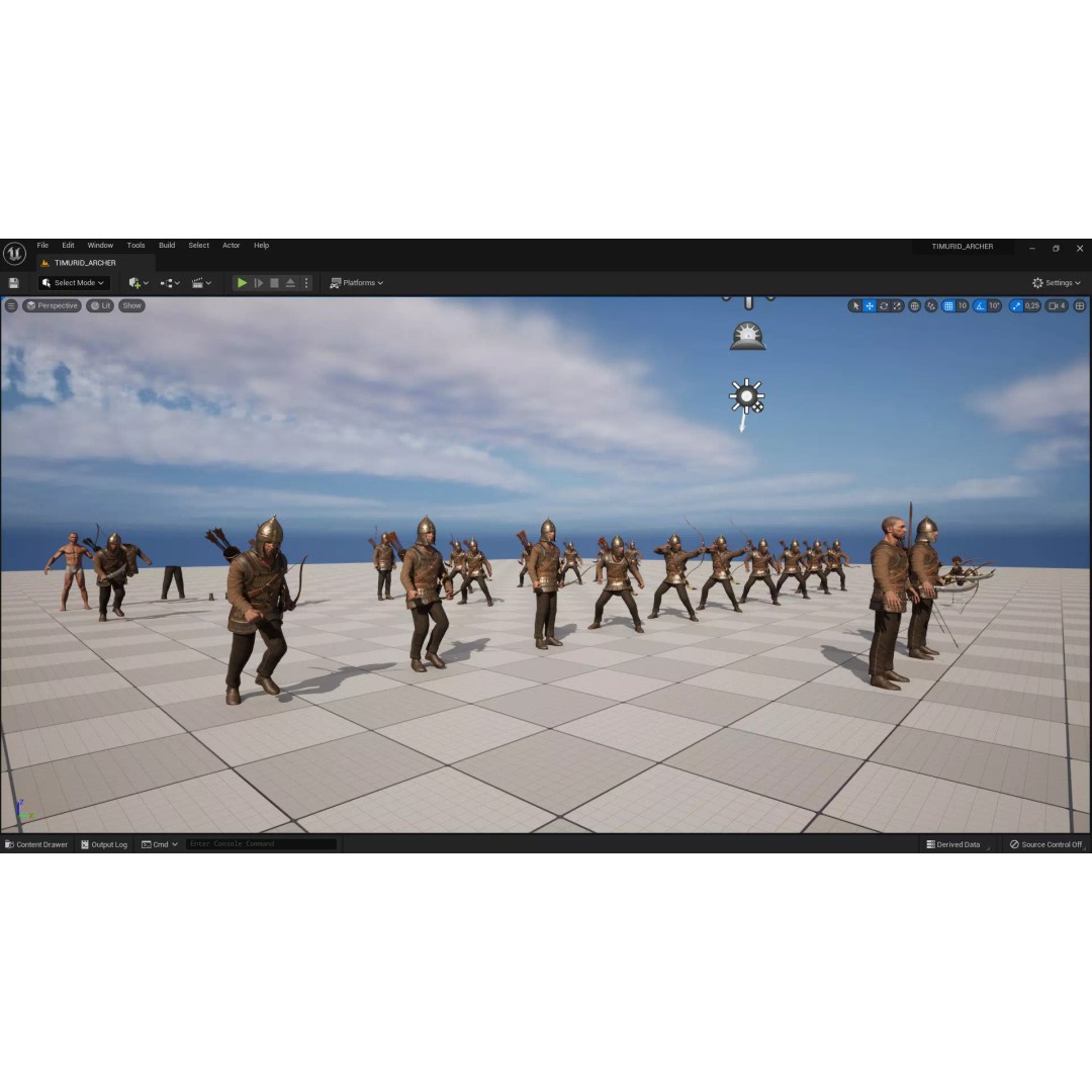 Timurid Archer 3D Model – Low Poly Character with Rigging, FBX - View 14