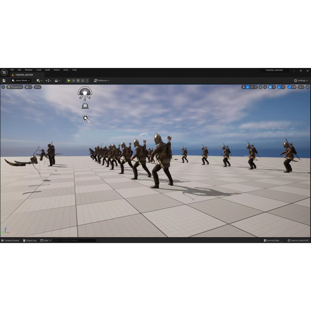Timurid Archer 3D Model – Low Poly Character with Rigging, FBX - View 15