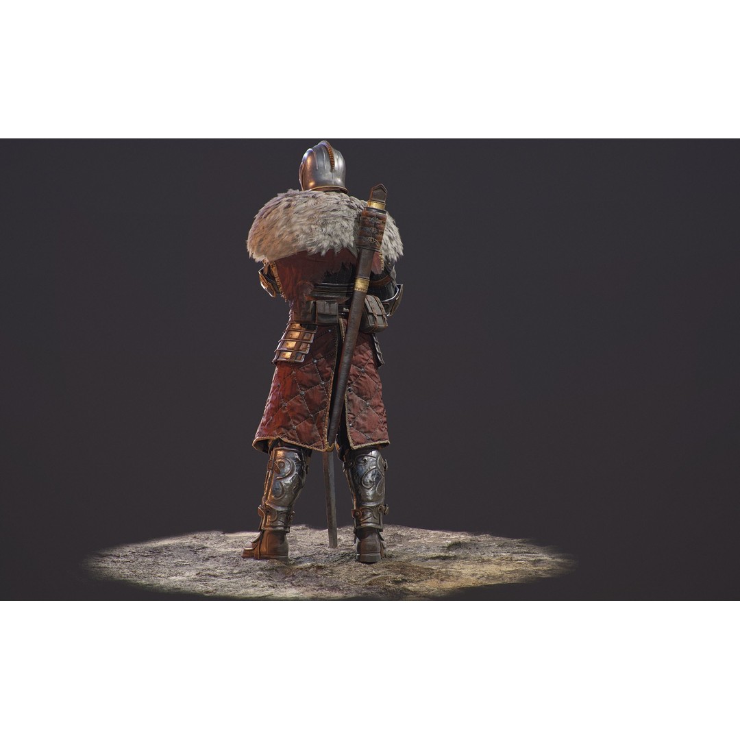Knight Errant 3D Model – Low Poly Rigged Character, FBX, PBR - View 14