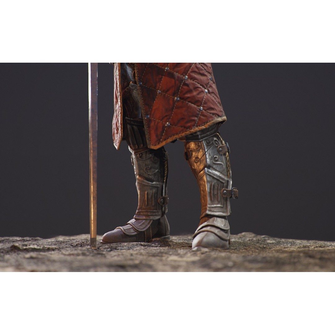 Knight Errant 3D Model – Low Poly Rigged Character, FBX, PBR - View 19