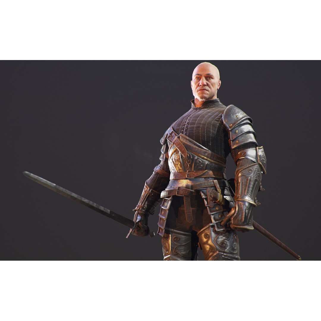 Knight Errant 3D Model – Low Poly Rigged Character, FBX, PBR - View 23