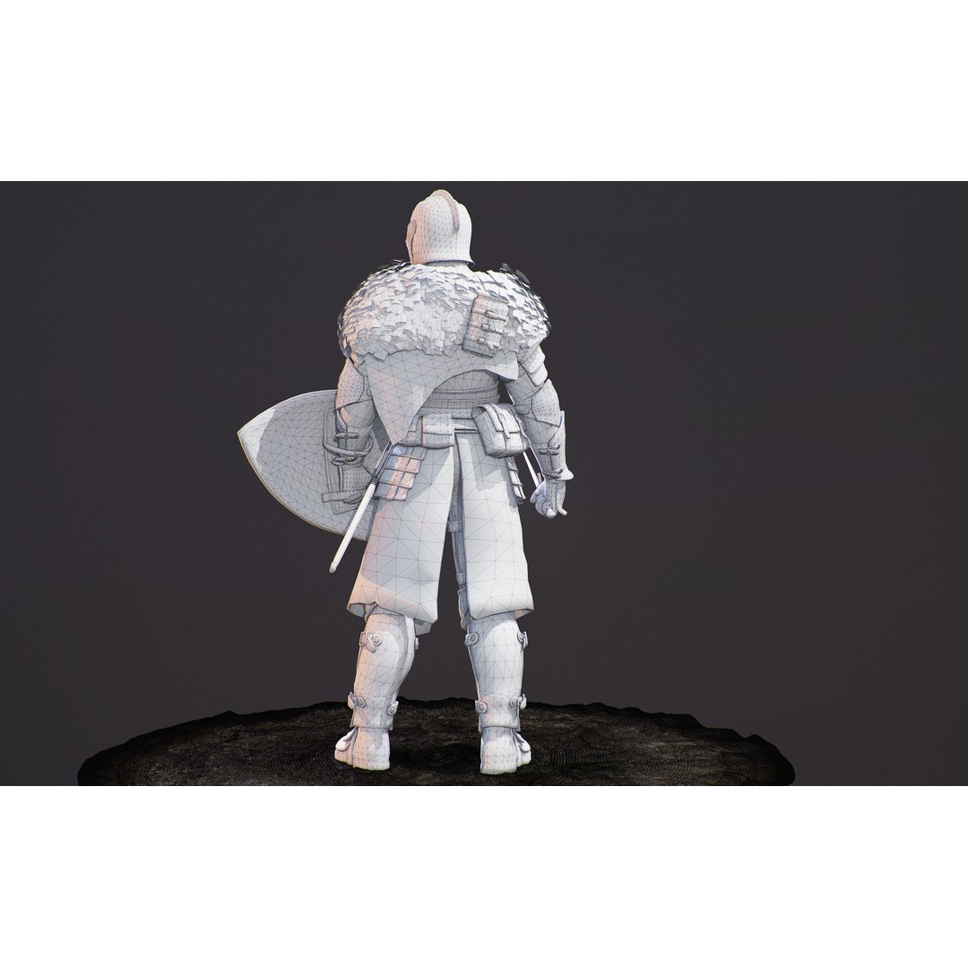 Knight Errant 3D Model – Low Poly Rigged Character, FBX, PBR - View 25