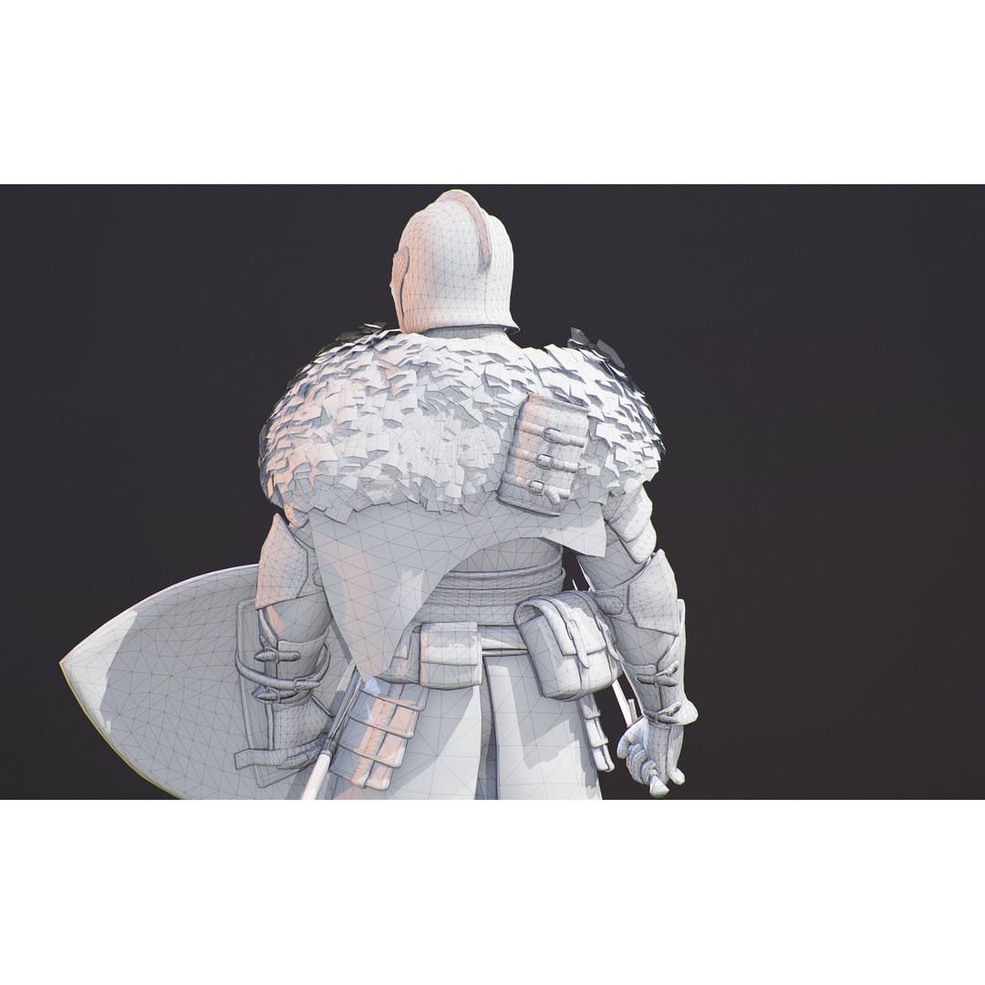 Knight Errant 3D Model – Low Poly Rigged Character, FBX, PBR - View 26