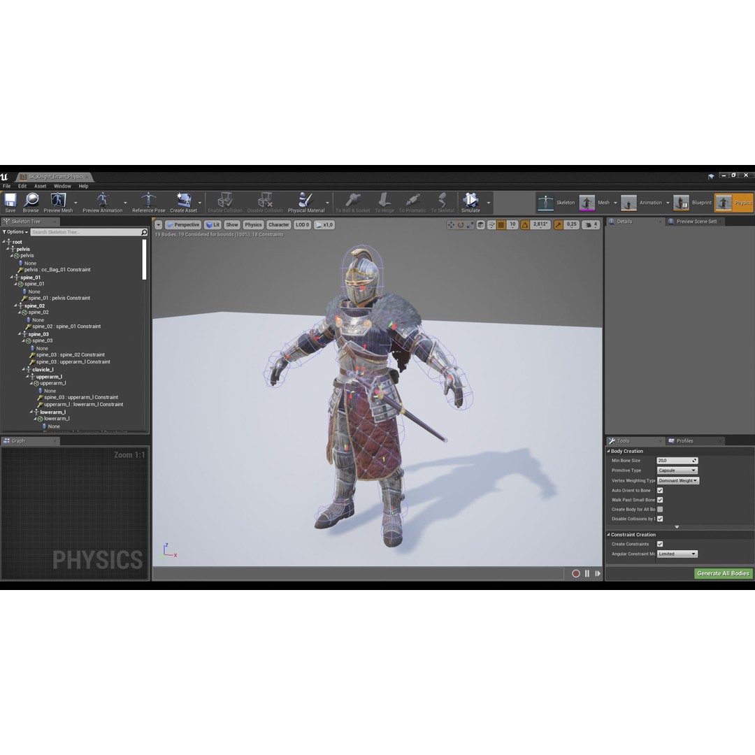Knight Errant 3D Model – Low Poly Rigged Character, FBX, PBR - View 30