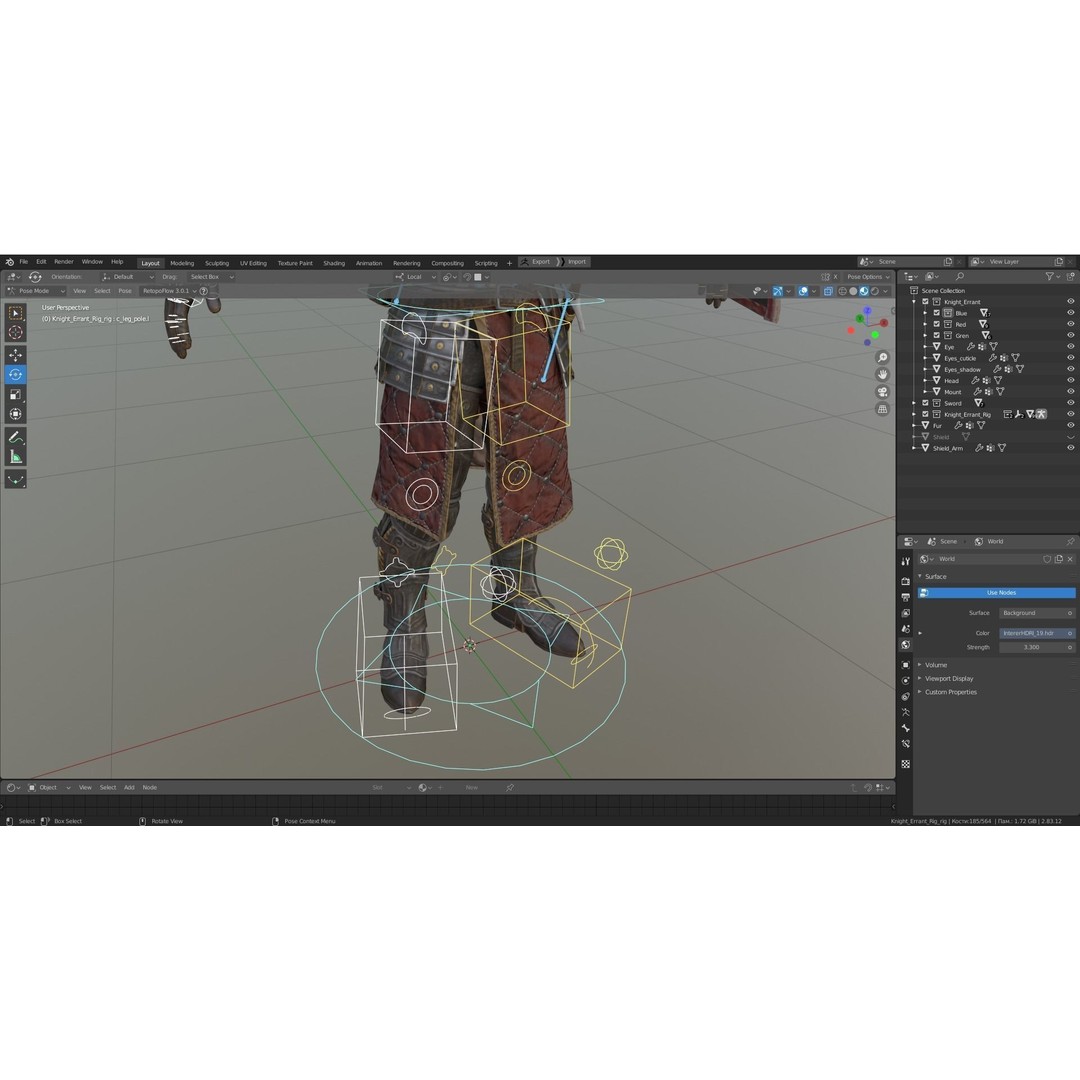 Knight Errant 3D Model – Low Poly Rigged Character, FBX, PBR - View 36