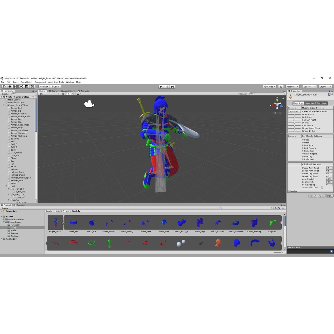 Knight Errant 3D Model – Low Poly Rigged Character, FBX, PBR - View 39