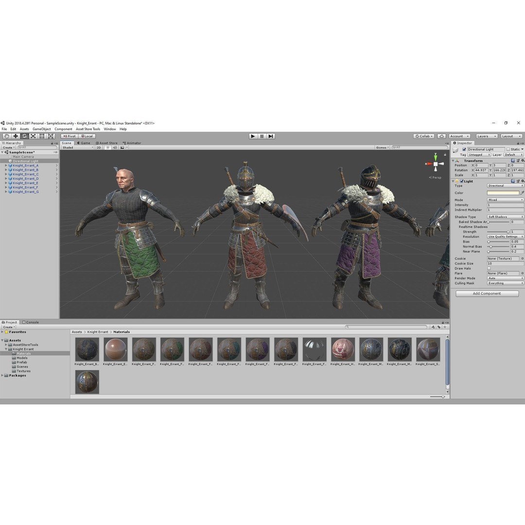 Knight Errant 3D Model – Low Poly Rigged Character, FBX, PBR - View 41