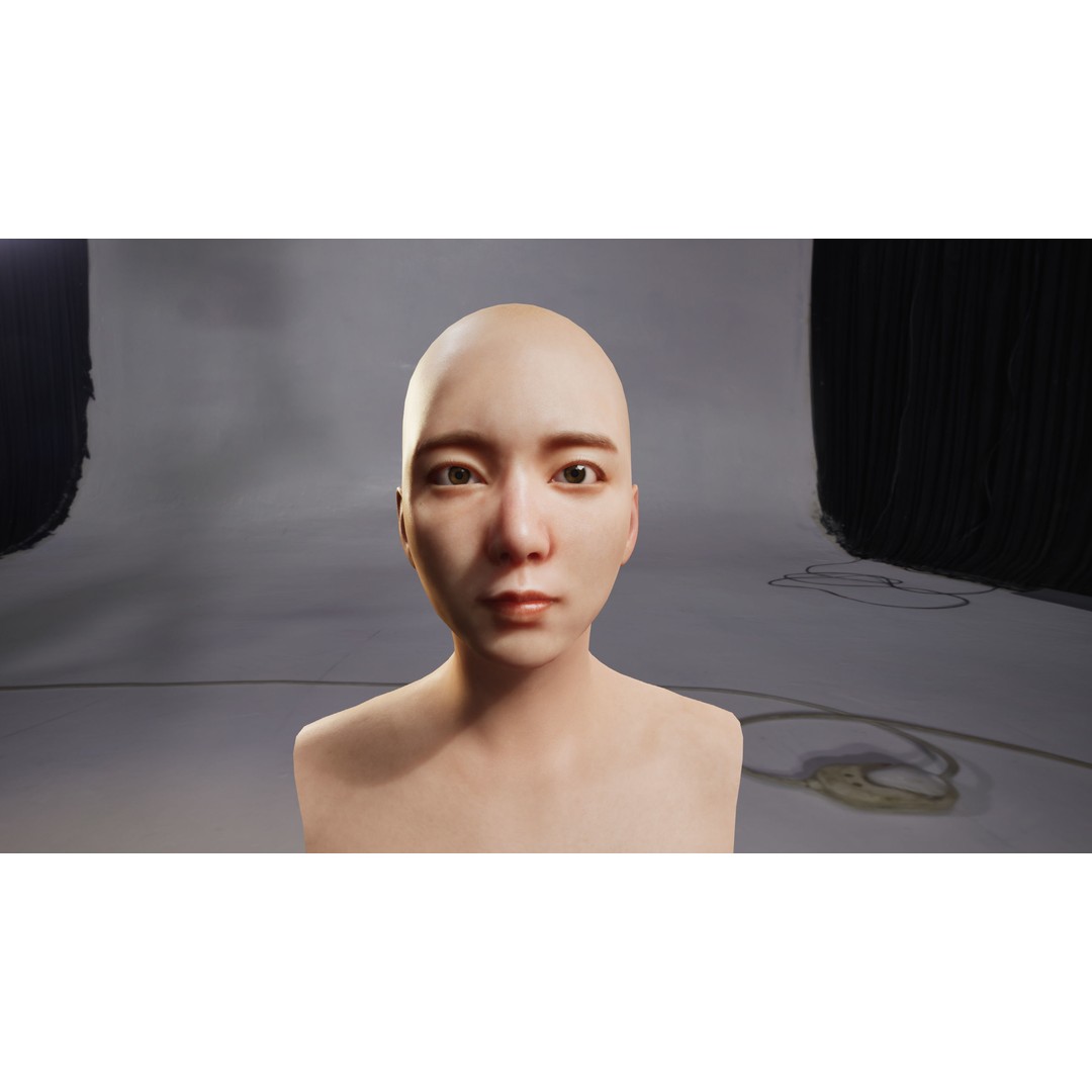 Asian Business Woman 3D Model – Low Poly Rigged Character for ArchViz - View 10