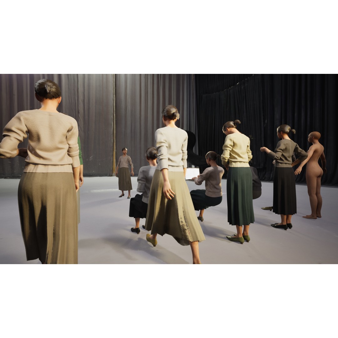 Asian Business Woman 3D Model – Low Poly Rigged Character for ArchViz - View 8