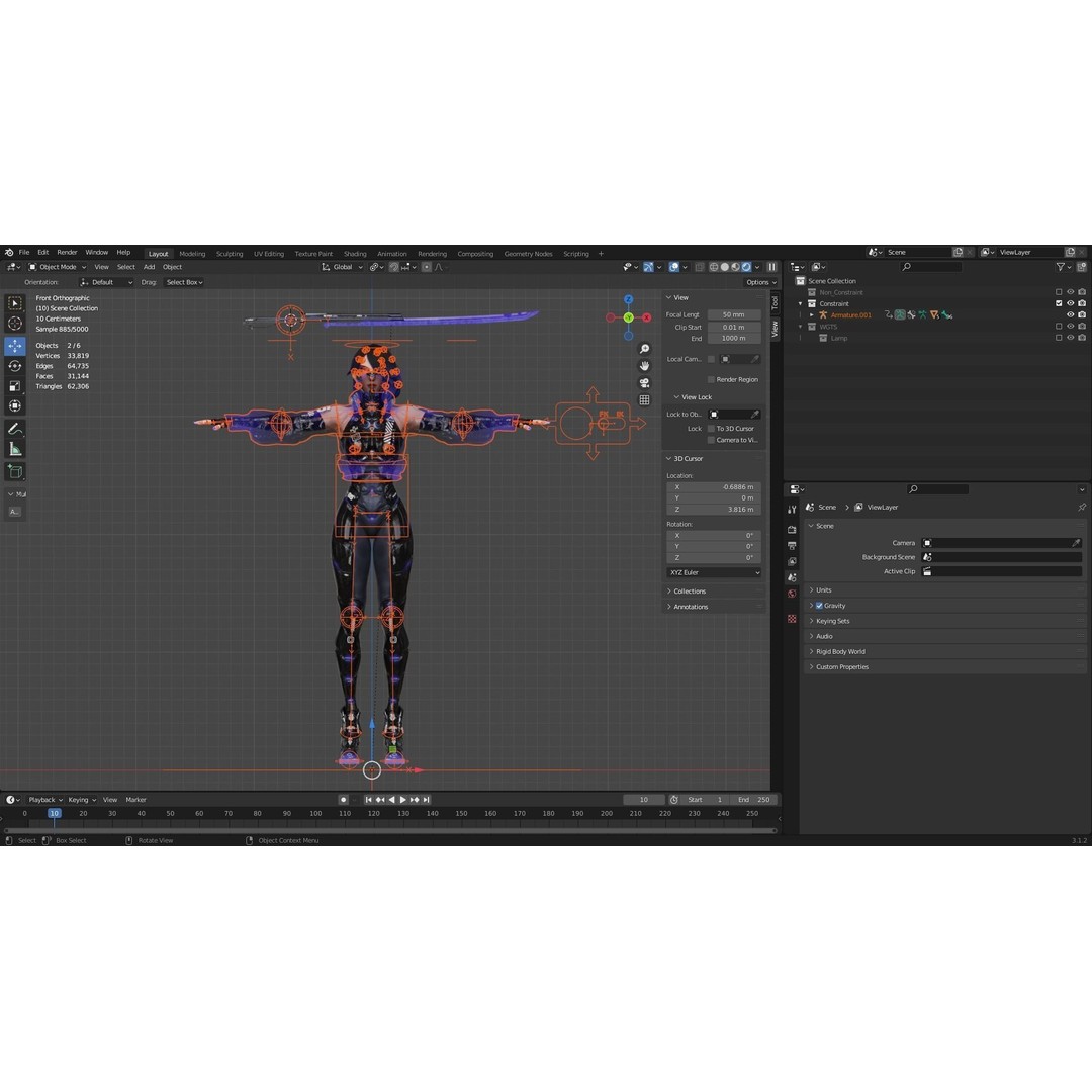 Andromeda 3D Model – Low-Poly Sci-Fi Character with Rigging and PBR Textures - View 27