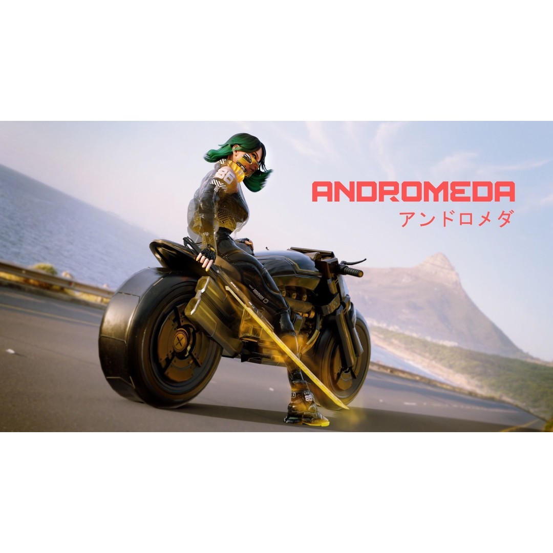 Andromeda 3D Model – Low-Poly Sci-Fi Character with Rigging and PBR Textures - View 3