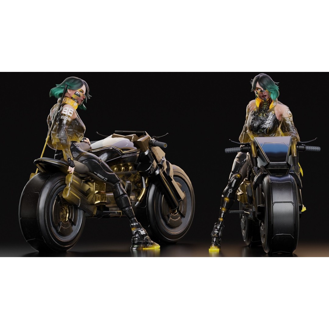 Andromeda 3D Model – Low-Poly Sci-Fi Character with Rigging and PBR Textures - View 5