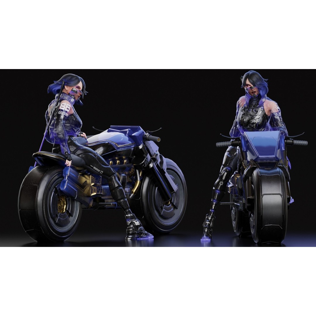 Andromeda 3D Model – Low-Poly Sci-Fi Character with Rigging and PBR Textures - View 6