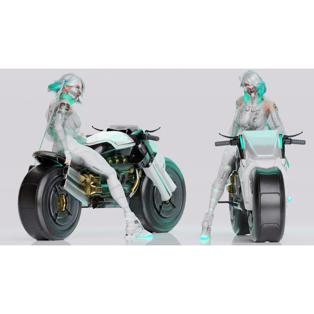 Andromeda 3D Model – Low-Poly Sci-Fi Character with Rigging and PBR Textures - View 7