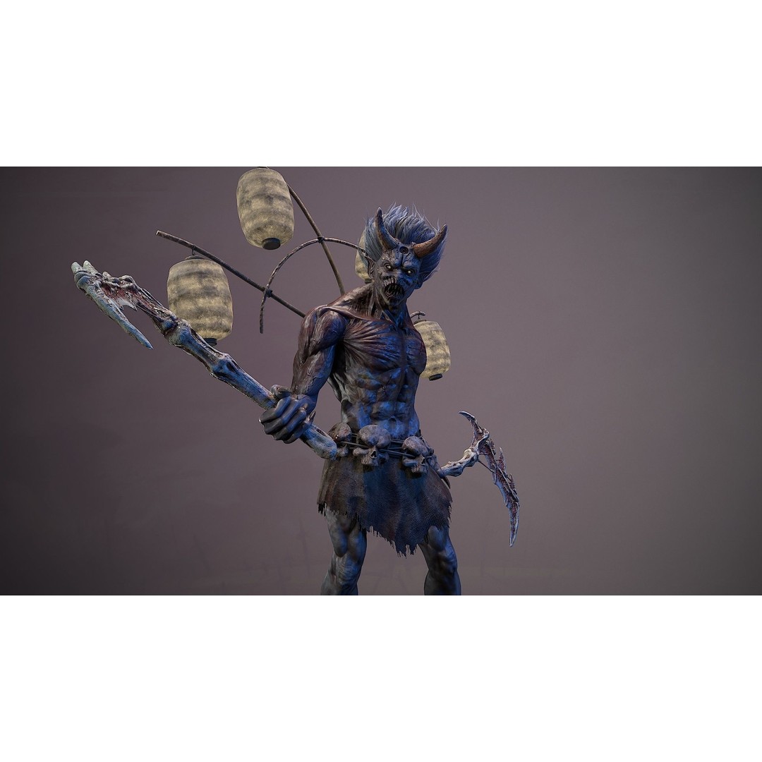 God Demon 3D Model – Low Poly Fantasy Character, Rigged & Animated - View 10