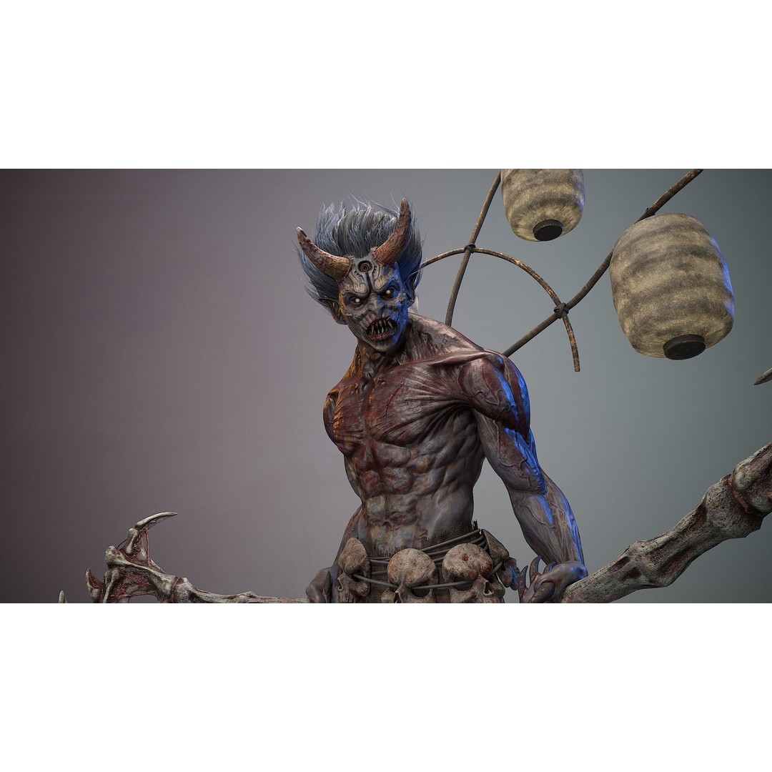 God Demon 3D Model – Low Poly Fantasy Character, Rigged & Animated - View 11