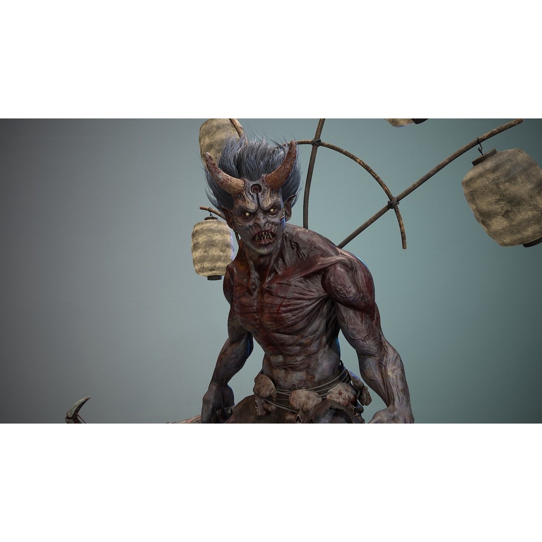 God Demon 3D Model – Low Poly Fantasy Character, Rigged & Animated - View 12