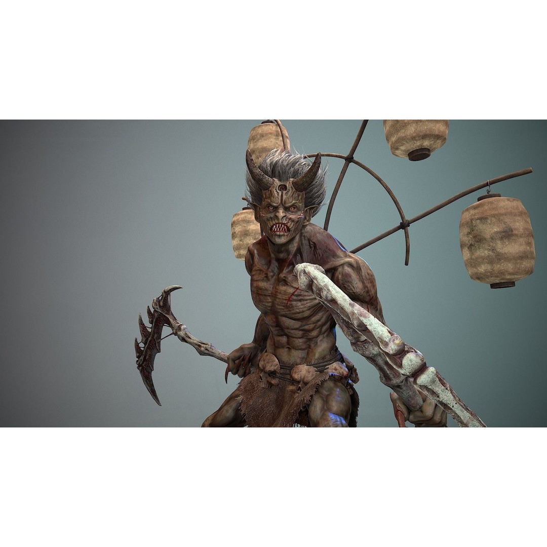God Demon 3D Model – Low Poly Fantasy Character, Rigged & Animated - View 13
