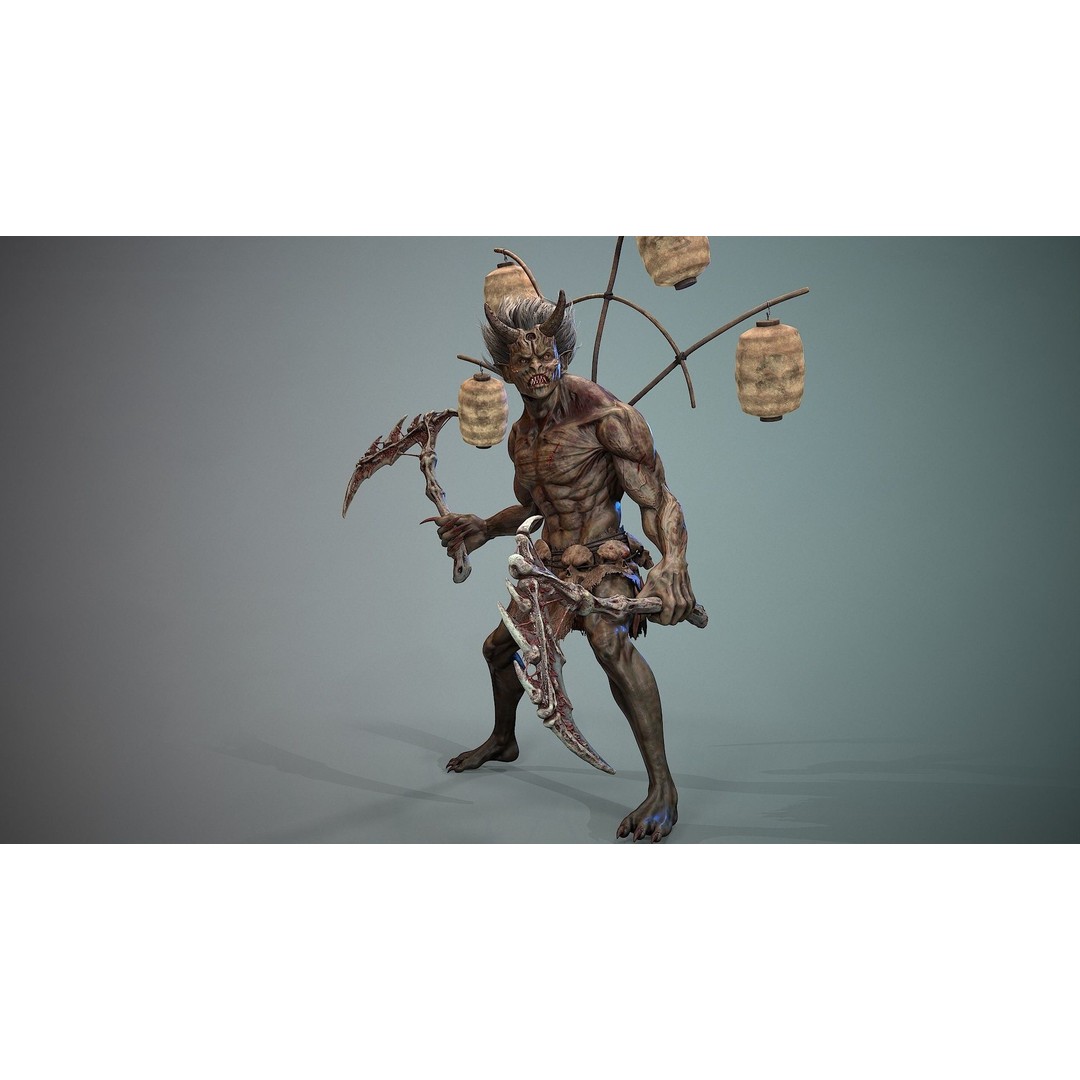 God Demon 3D Model – Low Poly Fantasy Character, Rigged & Animated - View 15