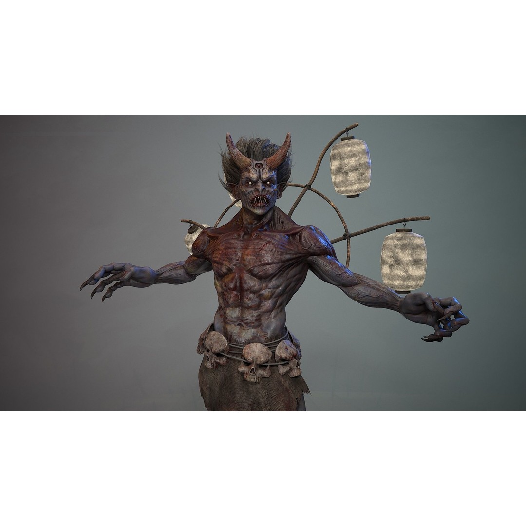 God Demon 3D Model – Low Poly Fantasy Character, Rigged & Animated - View 19