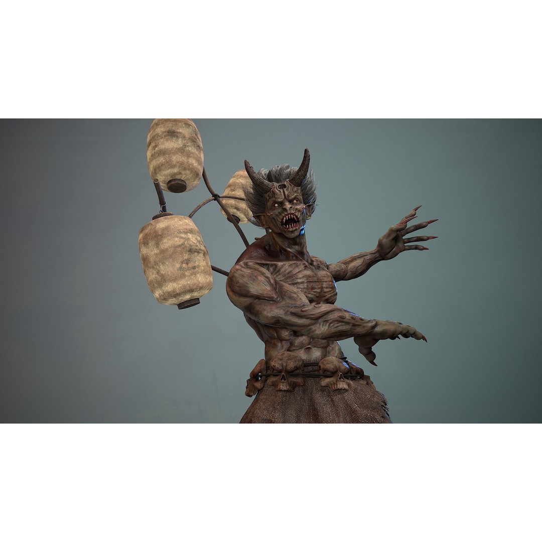 God Demon 3D Model – Low Poly Fantasy Character, Rigged & Animated - View 21