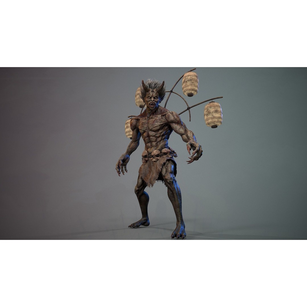 God Demon 3D Model – Low Poly Fantasy Character, Rigged & Animated - View 23