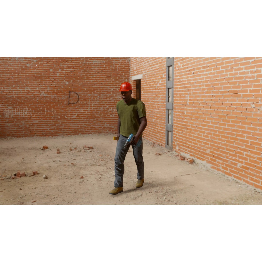 Modular Worker Character 3D Model – Low Poly Game Asset, Rigged, PBR - View 19