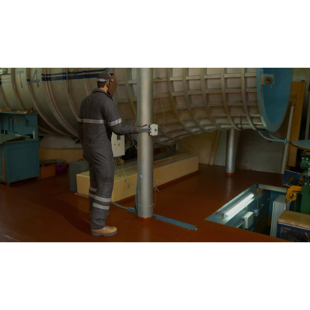 Modular Worker Character 3D Model – Low Poly Game Asset, Rigged, PBR - View 20