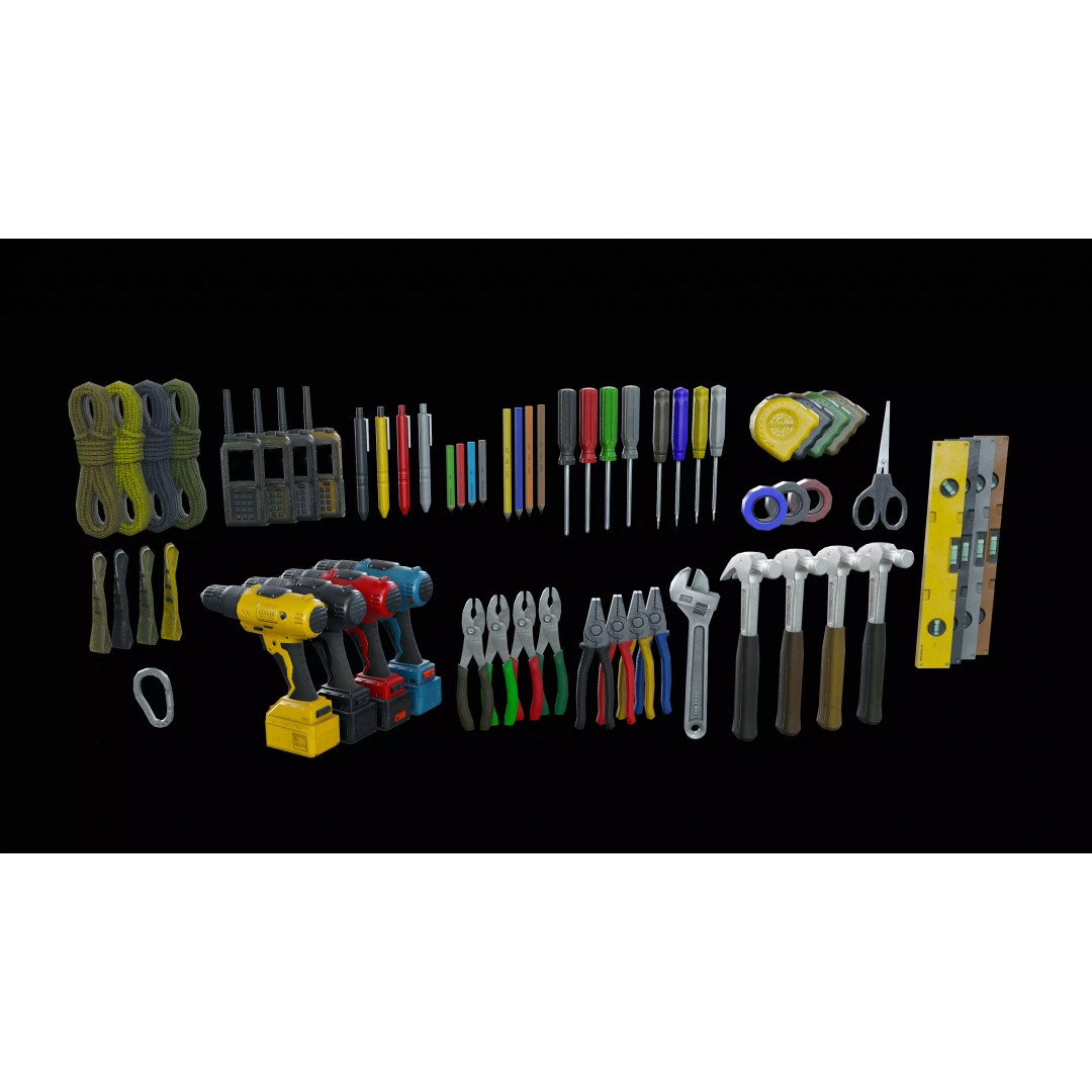 Modular Worker Character 3D Model – Low Poly Game Asset, Rigged, PBR - View 9