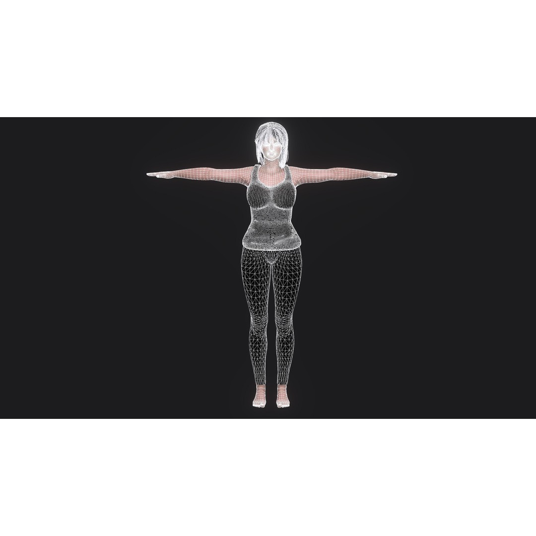 Josie 3D Model – Realistic Low Poly Female Character, Rigged, PBR
