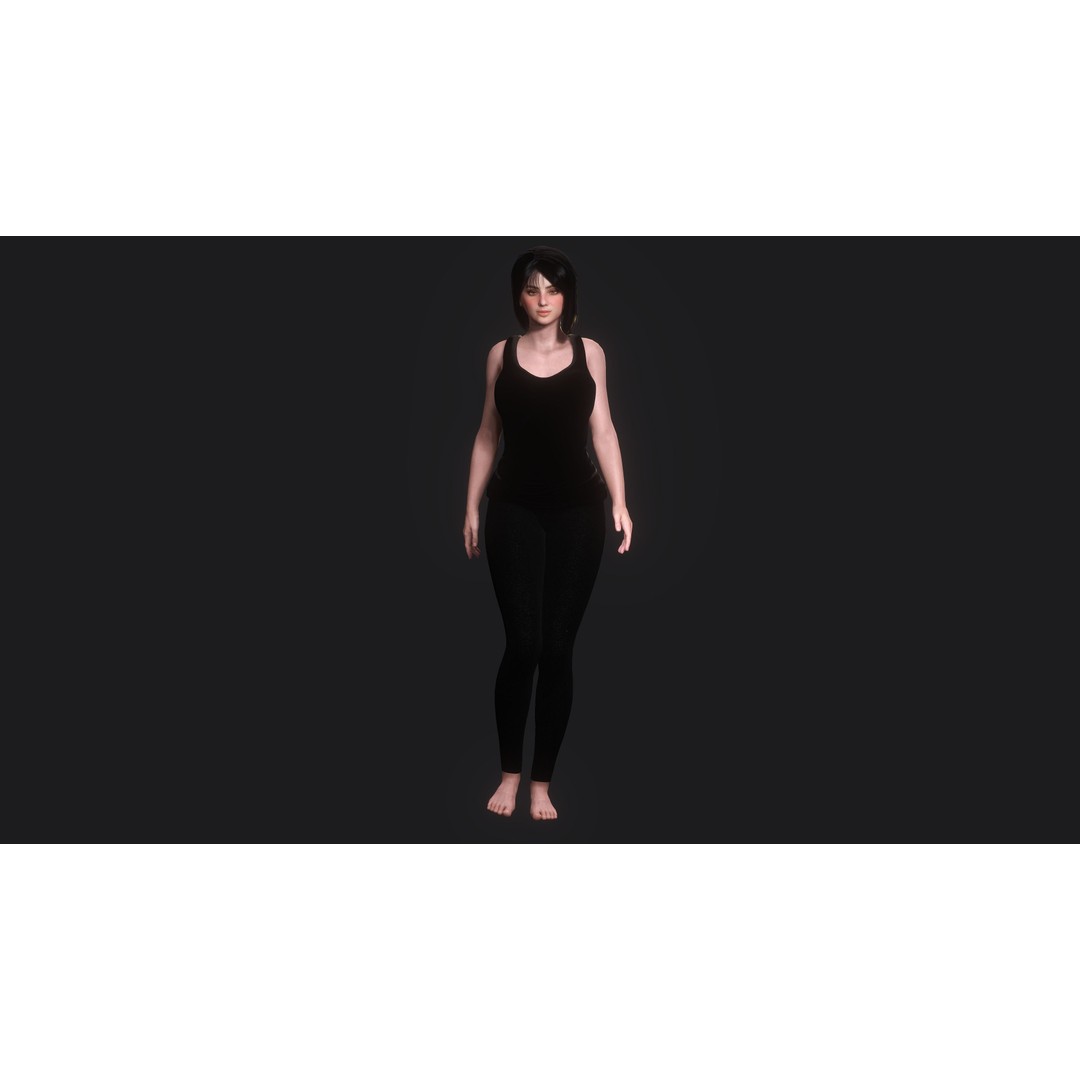 Josie 3D Model – Realistic Low Poly Female Character, Rigged, PBR - View 15
