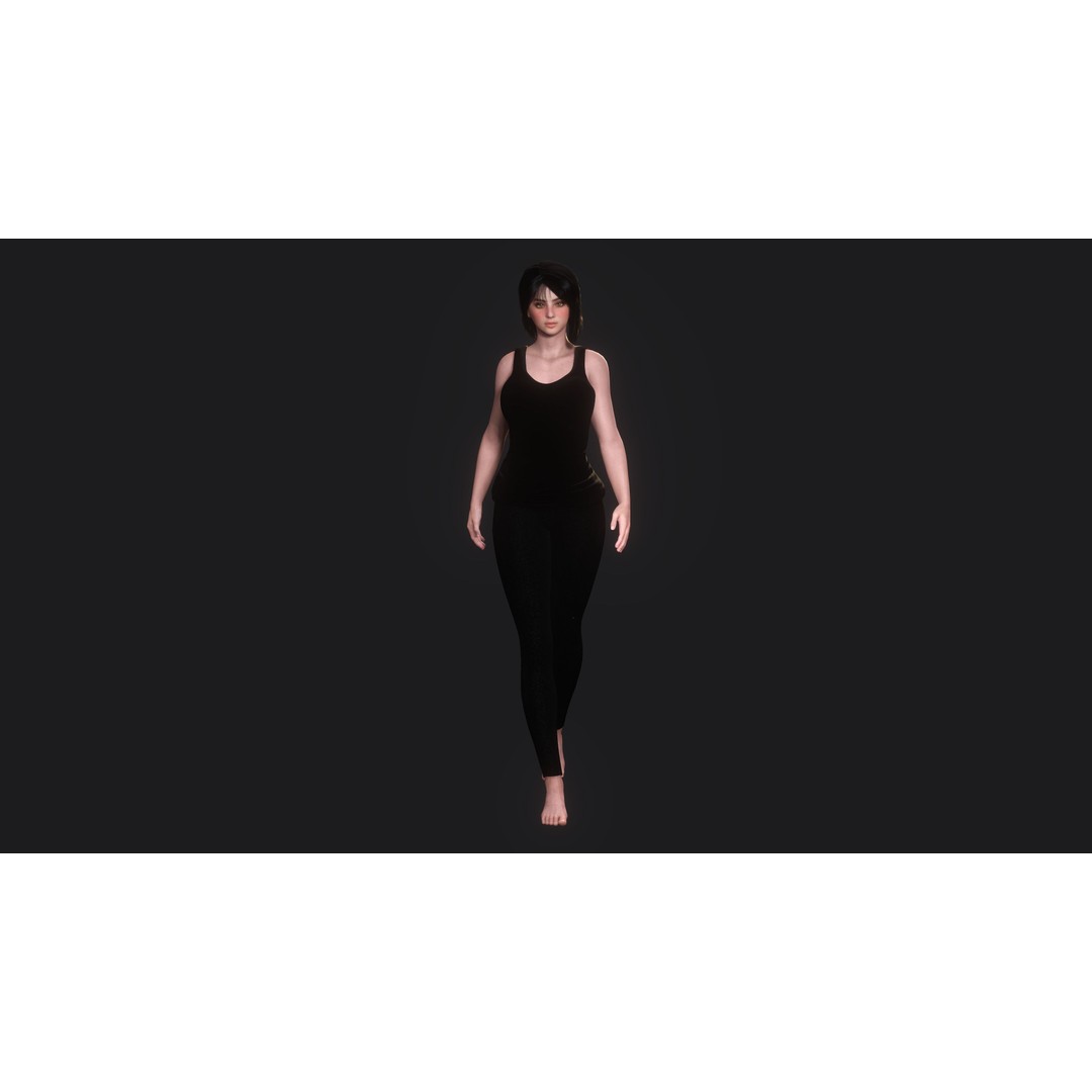 Josie 3D Model – Realistic Low Poly Female Character, Rigged, PBR - View 3