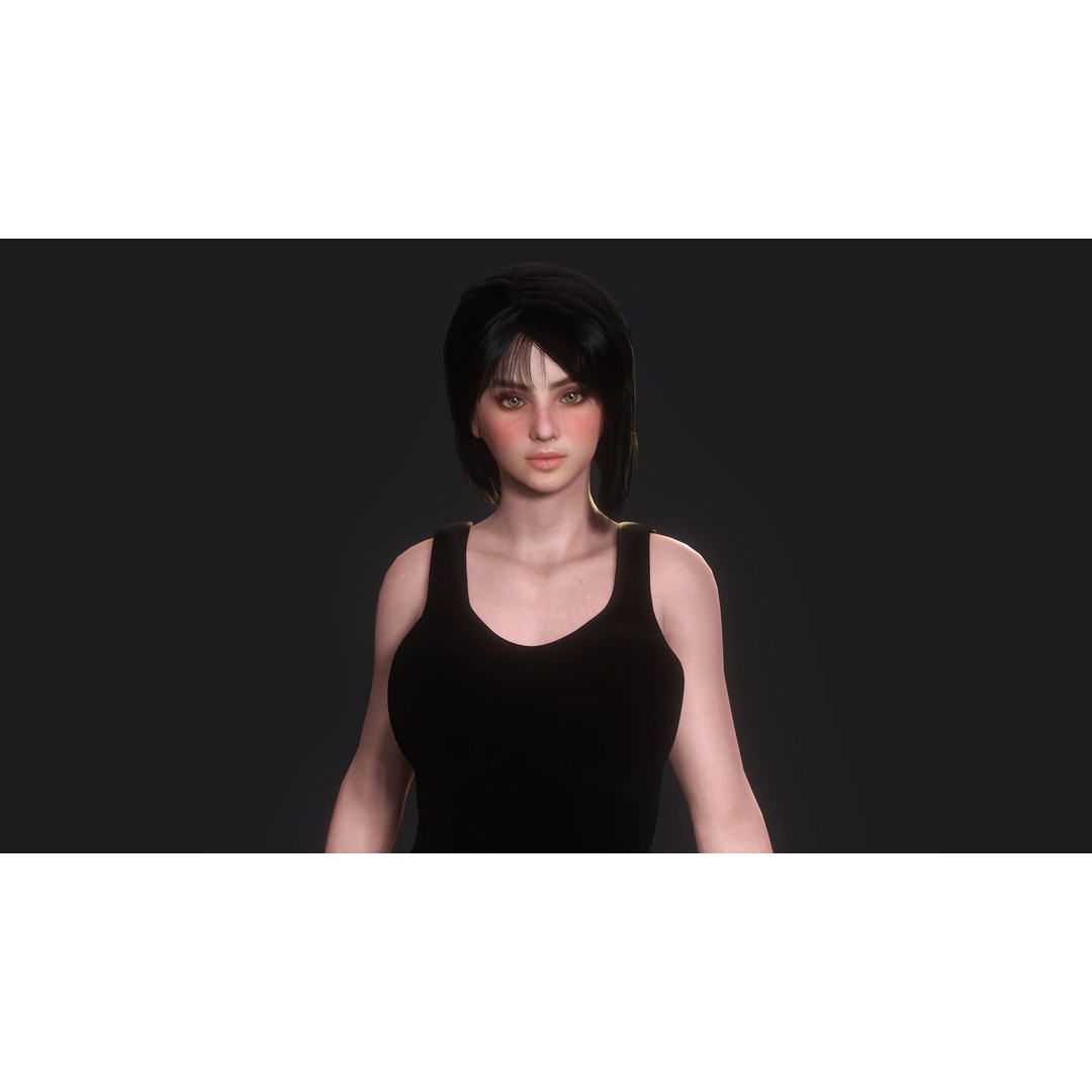 Josie 3D Model – Realistic Low Poly Female Character, Rigged, PBR - View 6