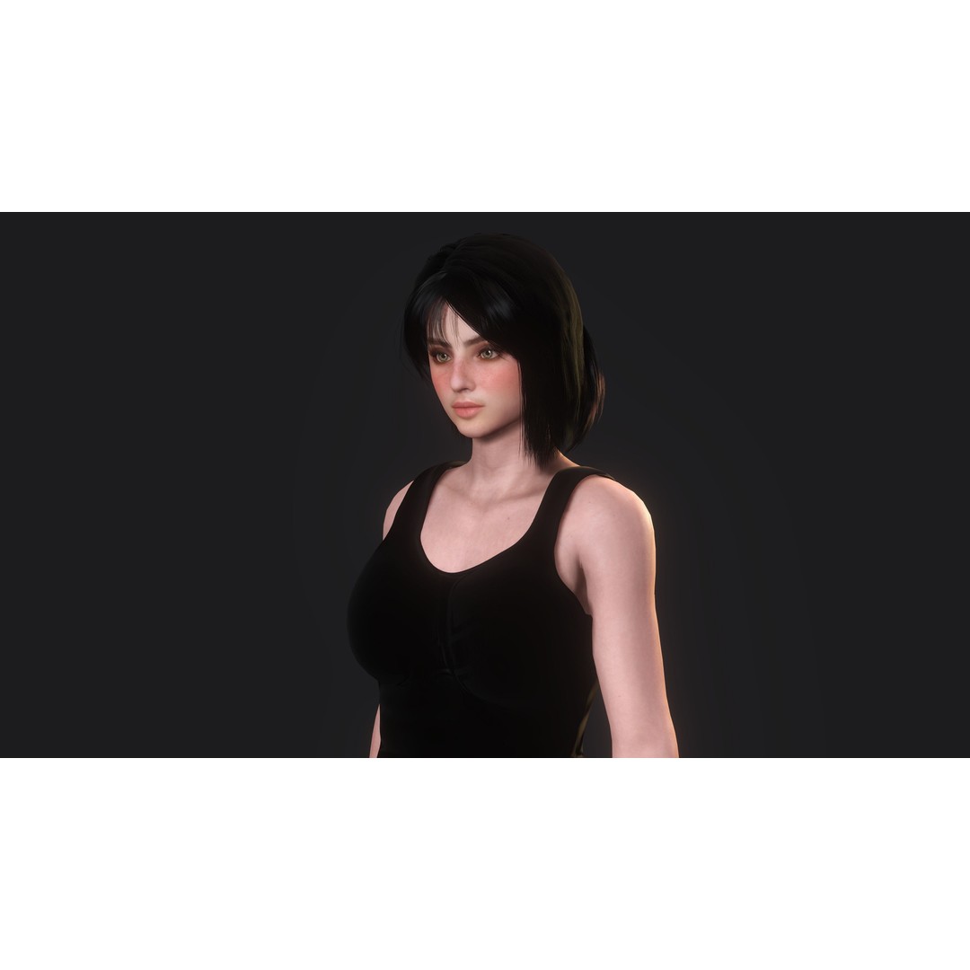 Josie 3D Model – Realistic Low Poly Female Character, Rigged, PBR - View 7