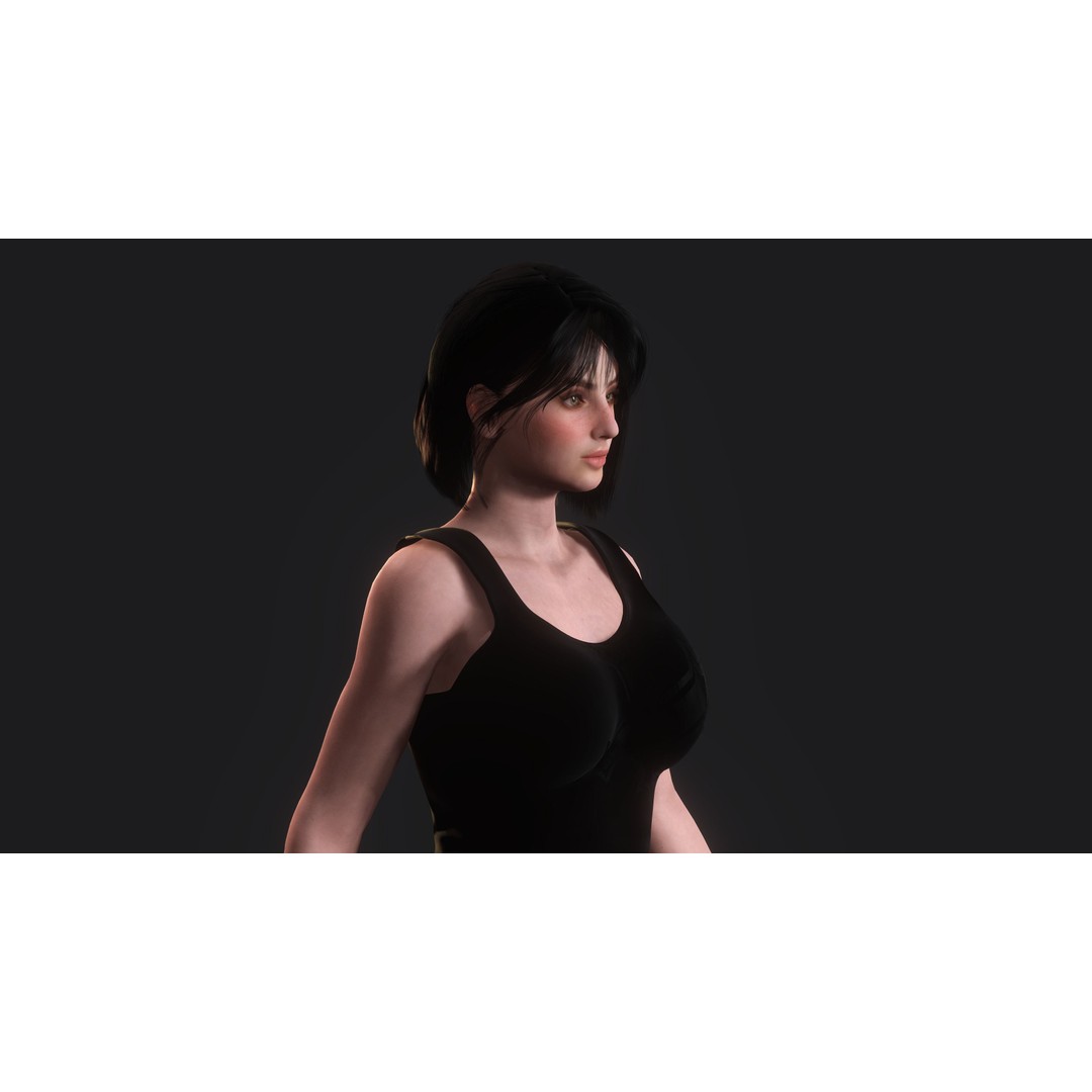 Josie 3D Model – Realistic Low Poly Female Character, Rigged, PBR - View 8