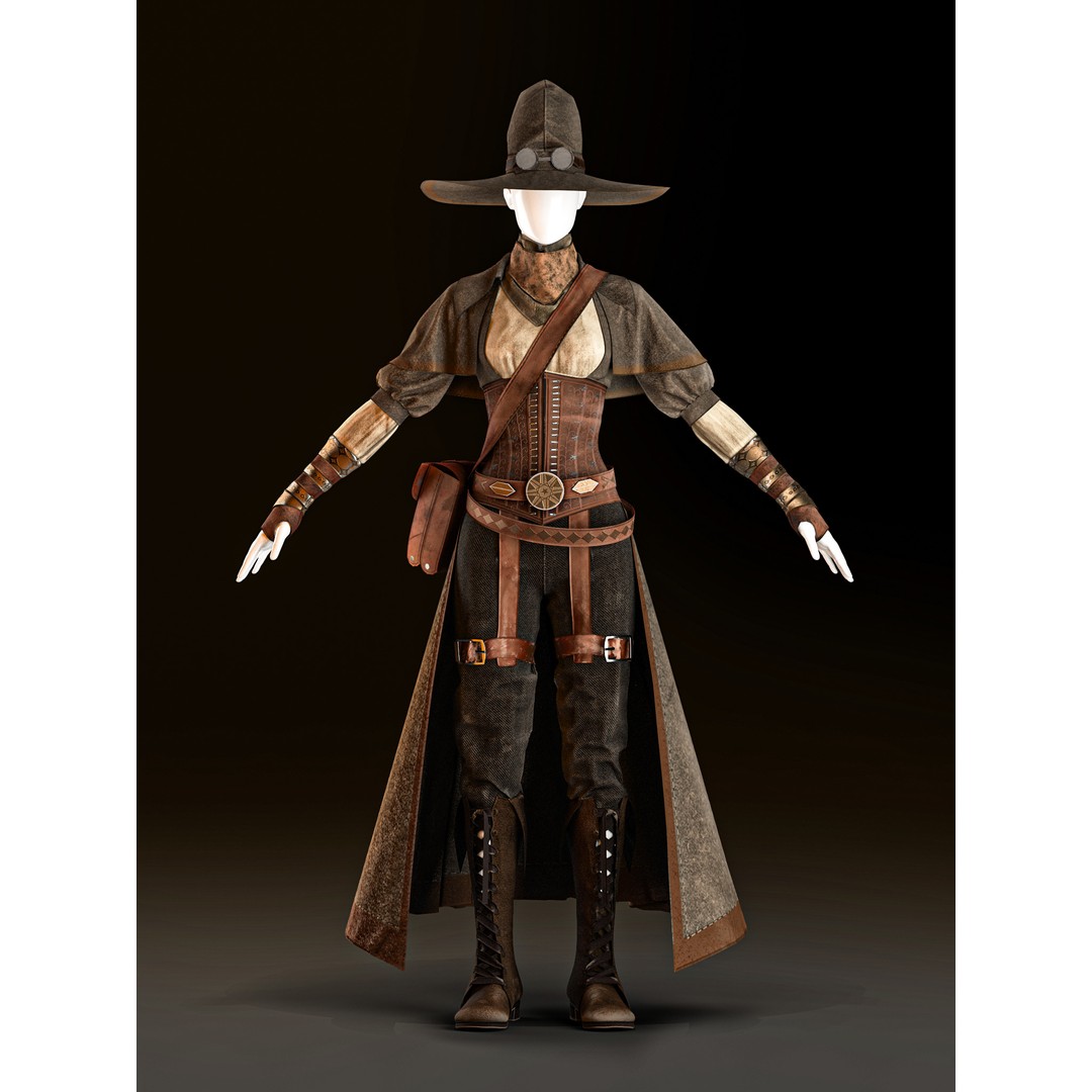 Fantasy Alchemist Wizard Outfit 3D Model – High Poly PBR Game Asset - View 3