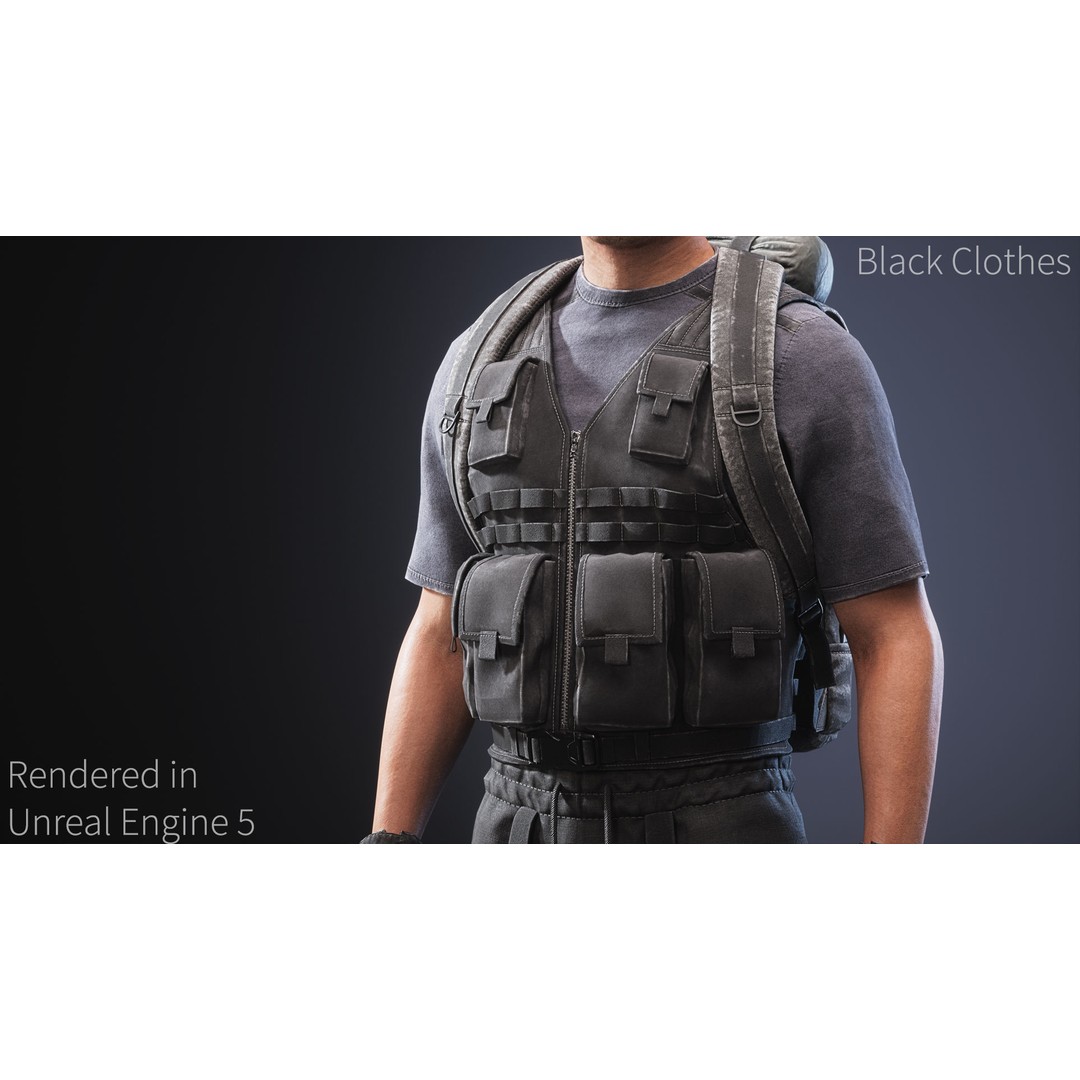 Survival Character 3D Model – Low Poly Rigged Game Asset, FBX - View 19