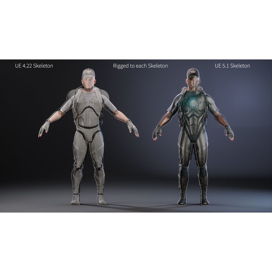 Survival Character 3D Model – Low Poly Rigged Game Asset, FBX - View 22