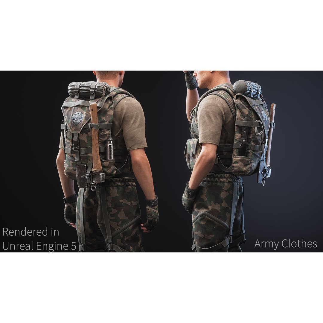 Survival Character 3D Model – Low Poly Rigged Game Asset, FBX - View 4