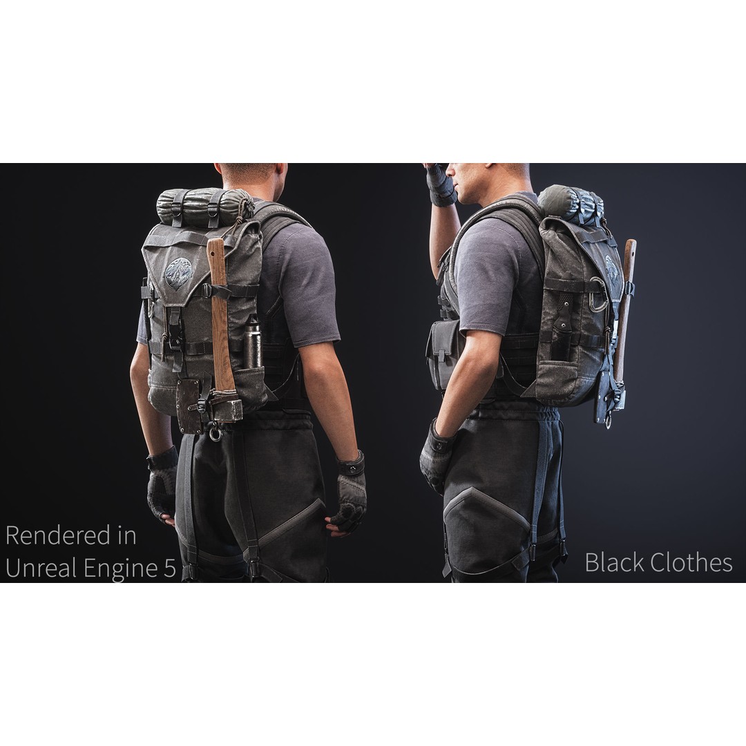 Survival Character 3D Model – Low Poly Rigged Game Asset, FBX - View 6