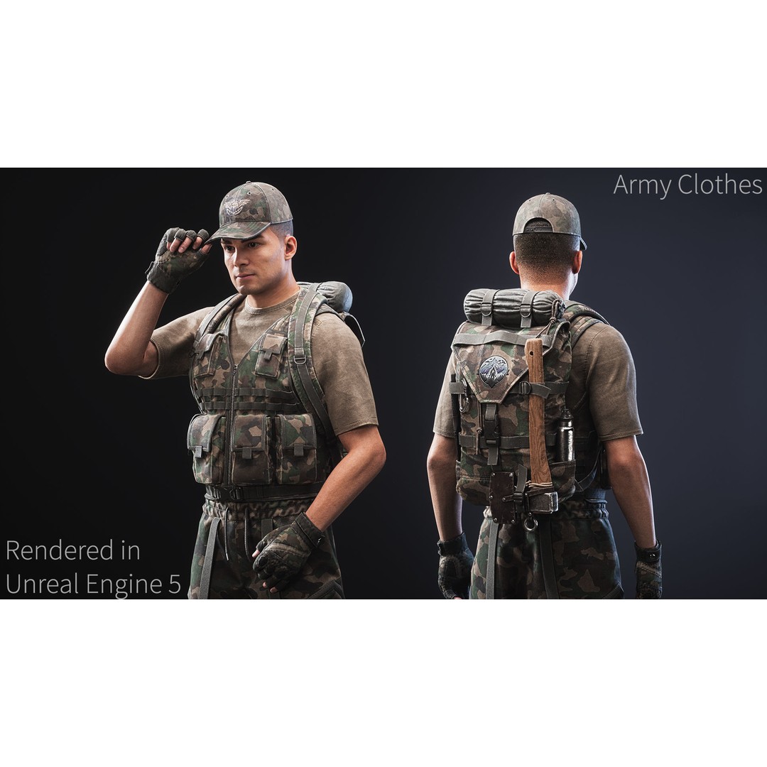 Survival Character 3D Model – Low Poly Rigged Game Asset, FBX - View 7