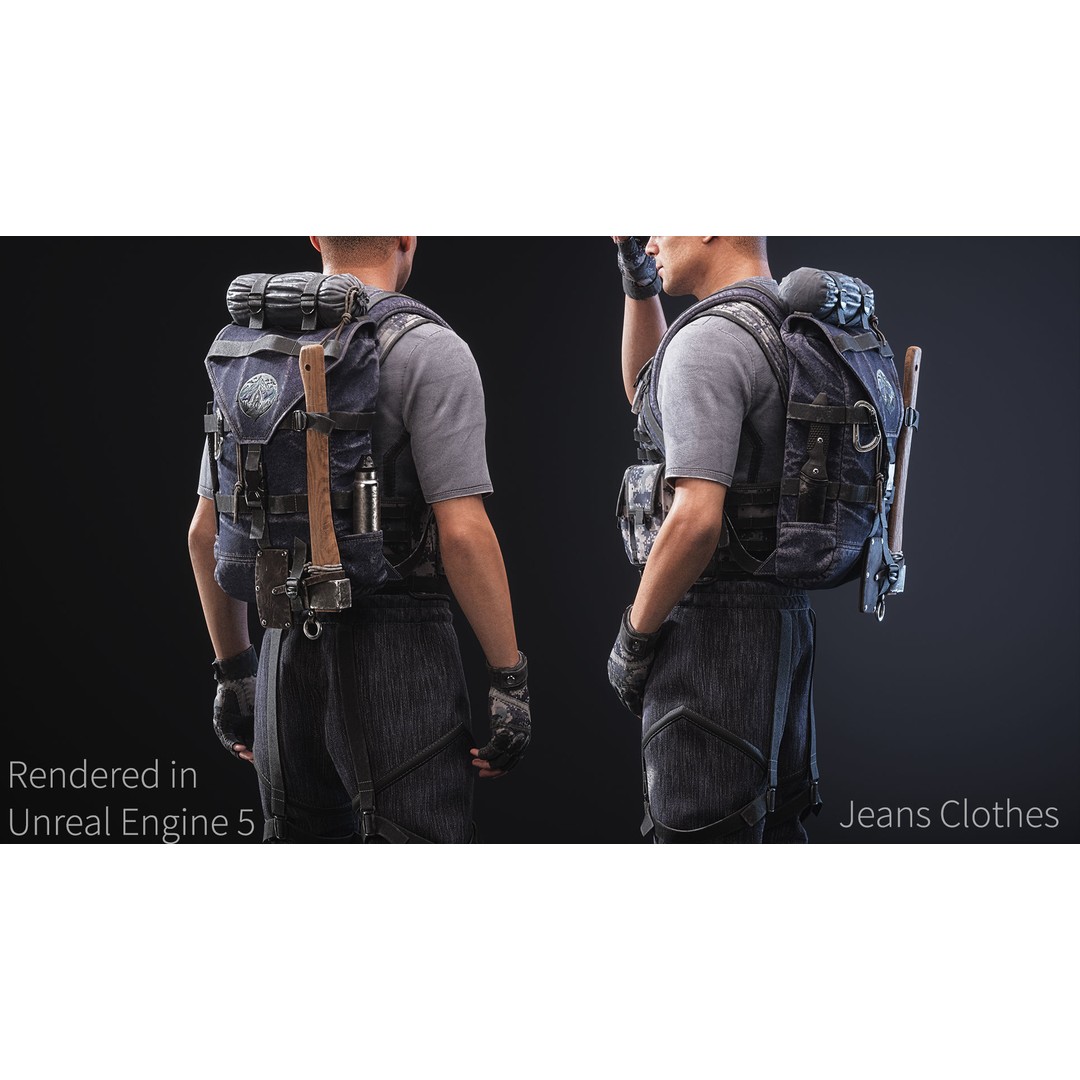 Survival Character 3D Model – Low Poly Rigged Game Asset, FBX - View 8