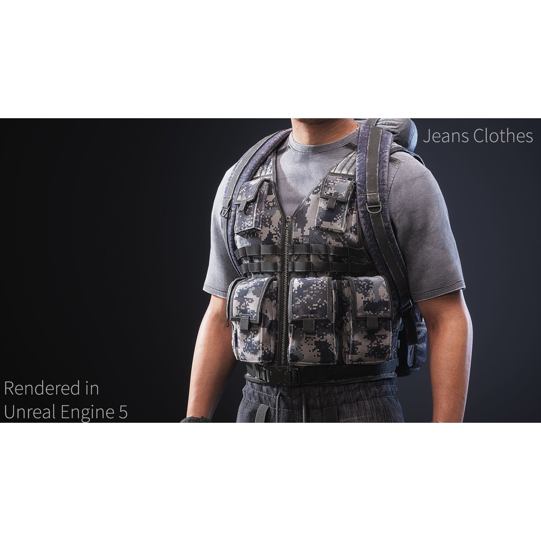 Survival Character 3D Model – Low Poly Rigged Game Asset, FBX - View 9