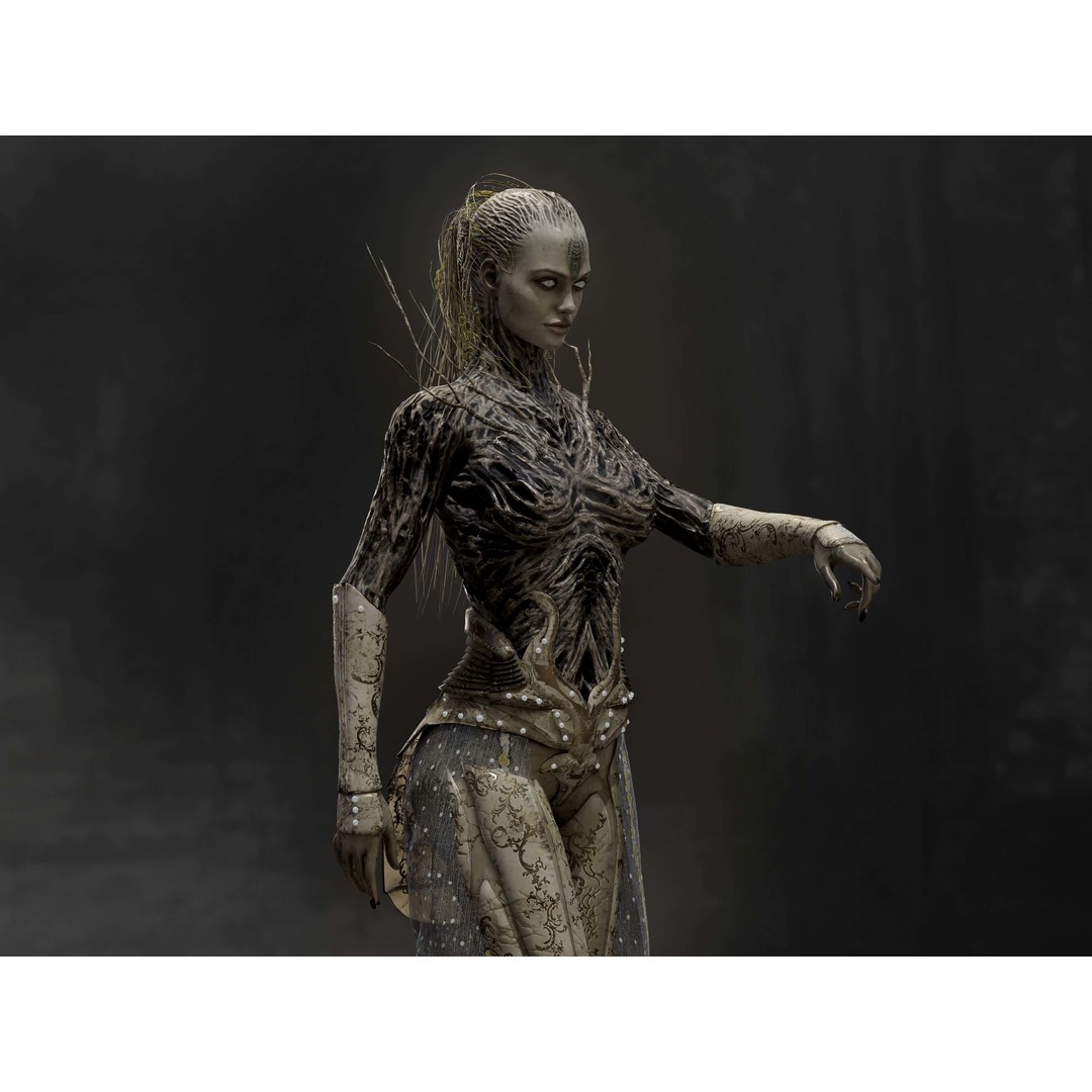 Anunnaki 3D Model – Low Poly Rigged Character with PBR Textures - View 10