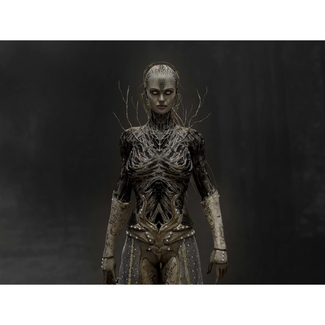 Anunnaki 3D Model – Low Poly Rigged Character with PBR Textures - View 3